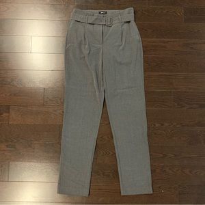Reitmans Tall Charcoal Grey Belted High Waist Pants